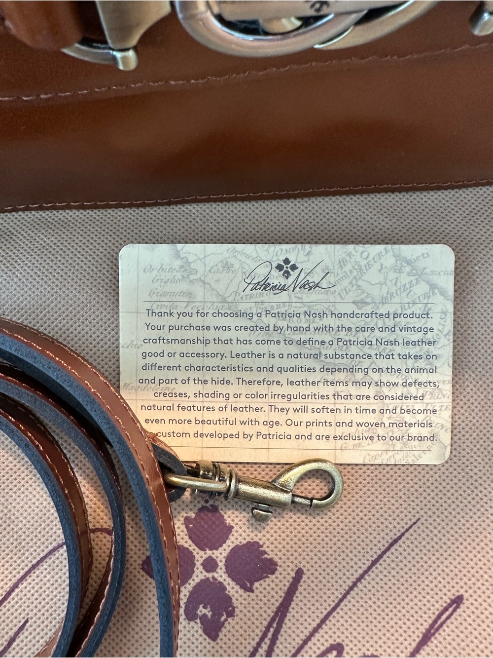 Patricia Nash Top Handle Brown Leather w Crossbody Strap - Picture 13 of 13